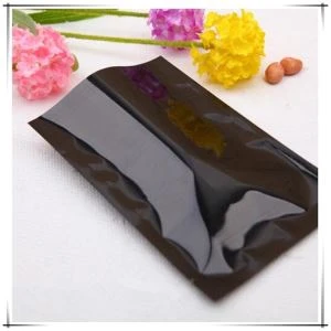 Selo de calor aberto Top preto alumínio alumínio saco Mylar bolsa de saco de embalagem de armazenamento de alimentos a vácuo para embalagens de café Snack de chá de açúcar