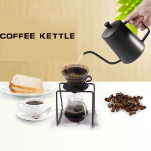 Vendas quentes 600 ml de aço inoxidável despeje sobre a chaleira de café pote de café com tampa